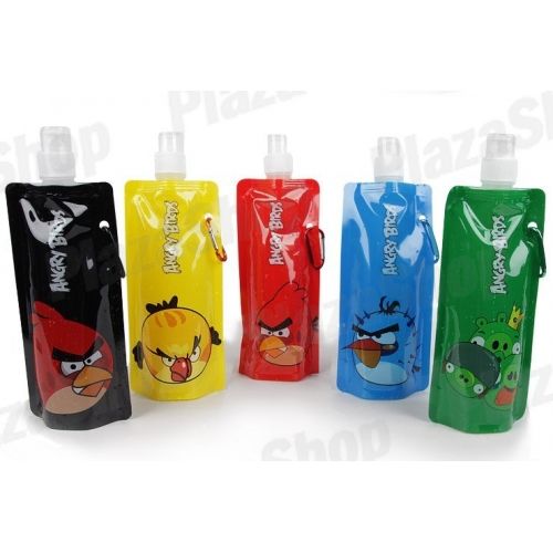 5 Garrafas dobráveis Angry Birds 480ml Garrafa Ecológica
