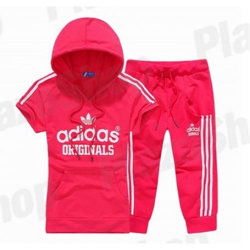 Conjunto Moletom Adidas Feminino Blusa e Calça (vermelho)