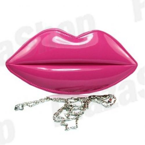 Necessaire Bolsa Beijo Das Famosas Formato de Lábios (rosa)