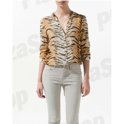 Camisa Feminina Elegance Manga Longa (leopardo)